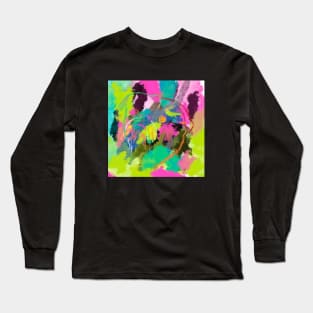 dog painting pop art Long Sleeve T-Shirt